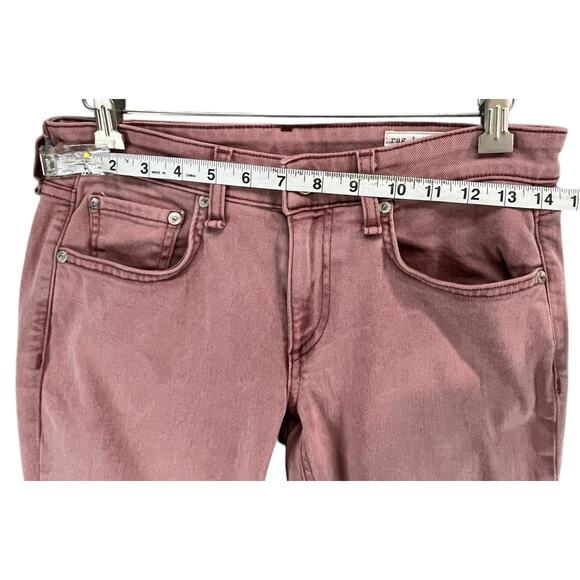 Rag & Bone Dre Boyfriend Jeans Women 24 Light Plum Raw Hem Slim Low Rise Stretch - Picture 8 of 16